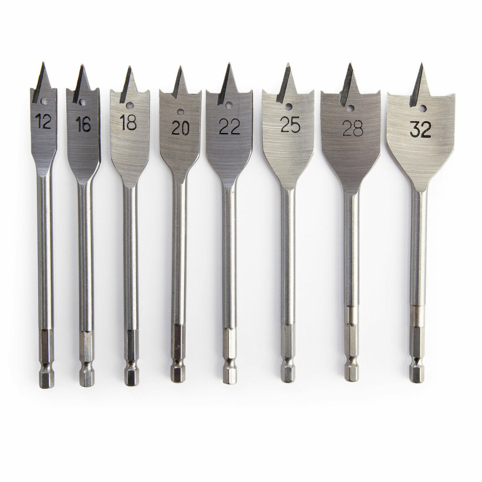 DeWalt DT4842 Flat Wood Spade Bit Set 8 Piece 12, 16, 18, 20, 22, 25, 28 32mm