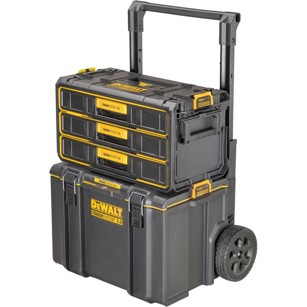 Dewalt Toughsystem 2.0 DS450 Rolling Mobile Tool Chest + 3 Drawer Organiser IP65