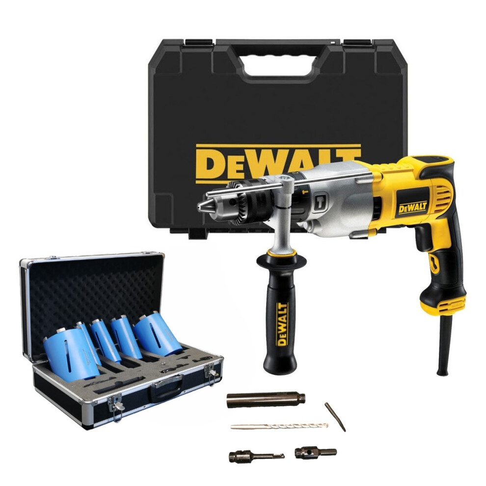 Dewalt D21570K Dry Diamond Core Drill Rotary Percussion 240v + 10 Piece Core Set