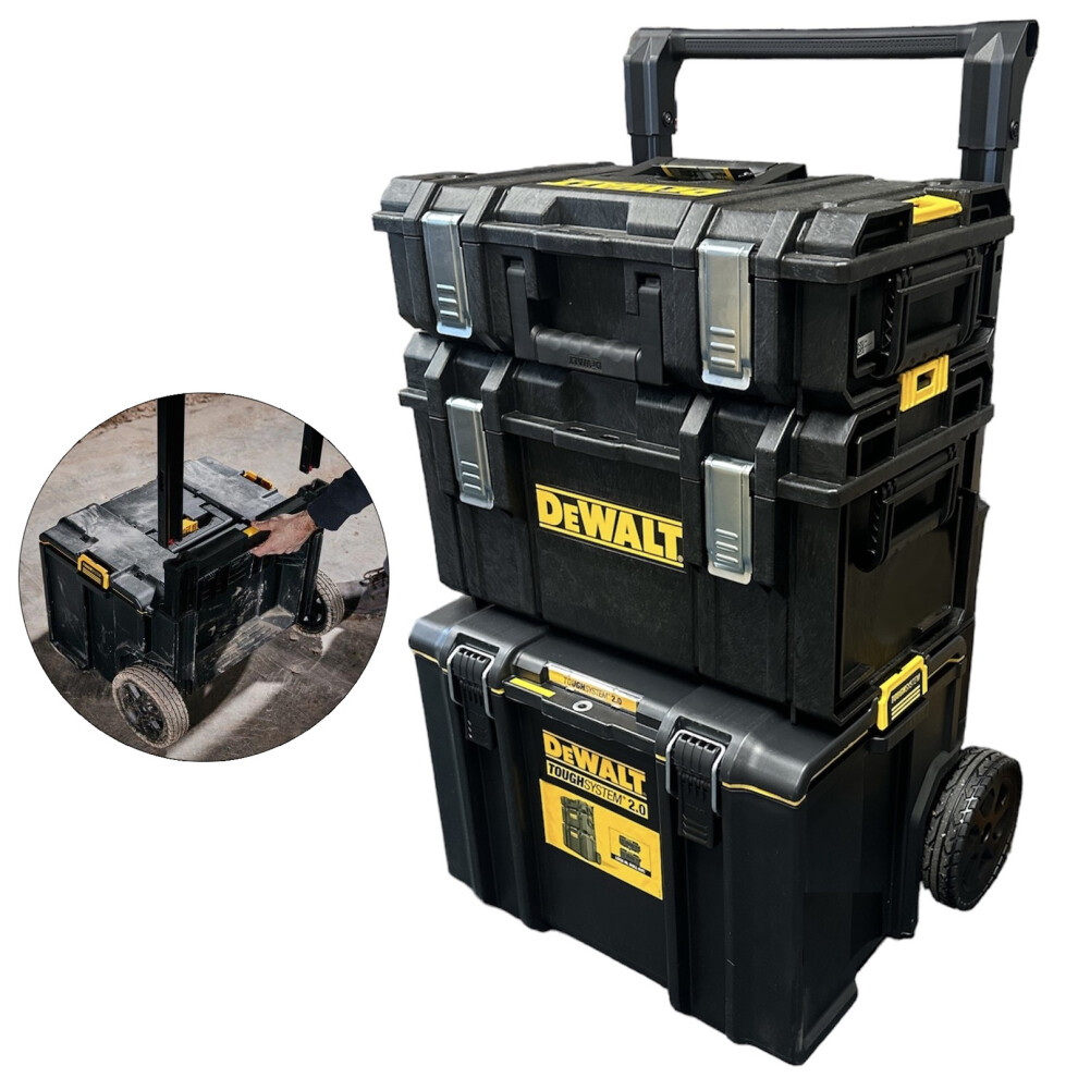 Dewalt DS450 Toughsystem Rolling Mobile Tool Storage Box Trolley + DS300 + DS150