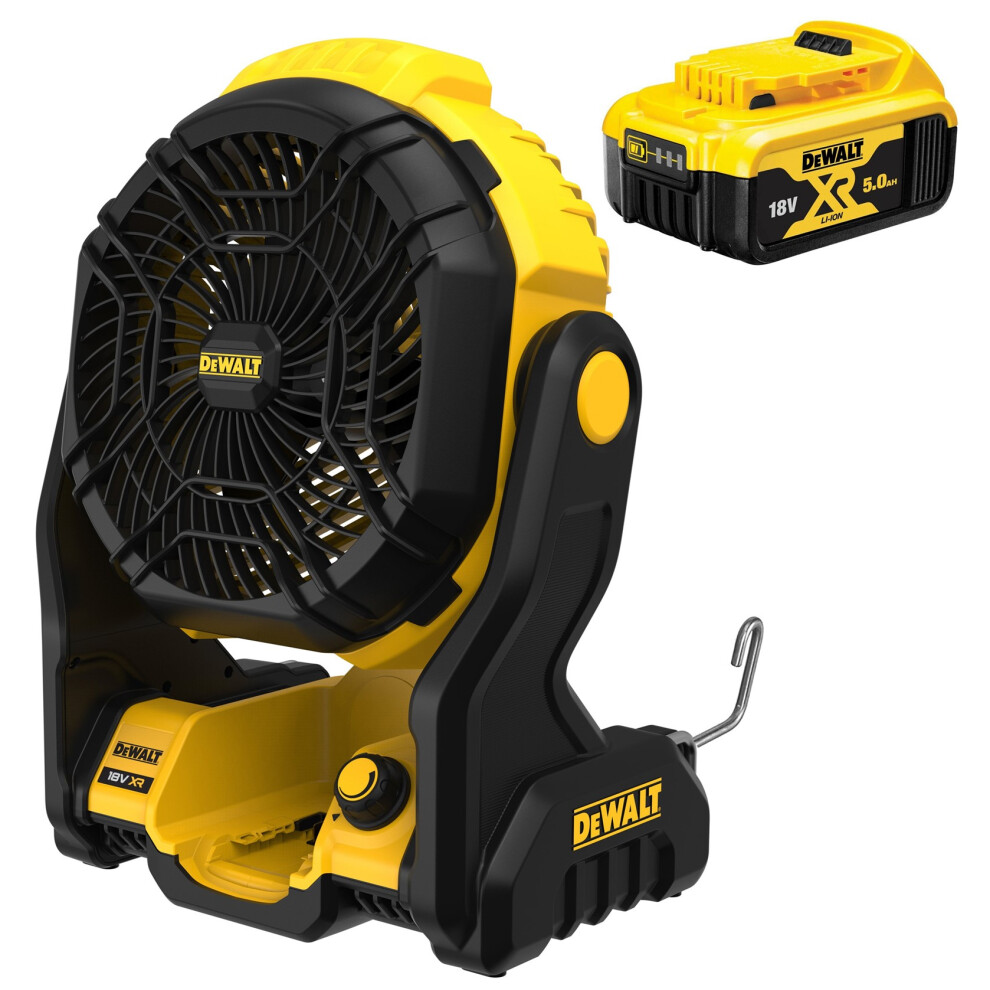 Dewalt DCE512N 18v XR Cordless Portable Job Site Fan 180 Degree Pivot 5.0Ah Batt
