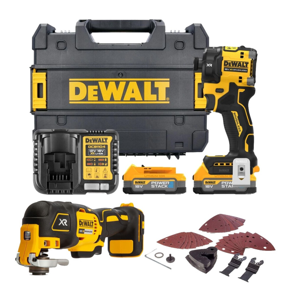 Dewalt DCF870E2T 18v XR Hydraulic Compact Impact Driver + DCS355N Multi Tool