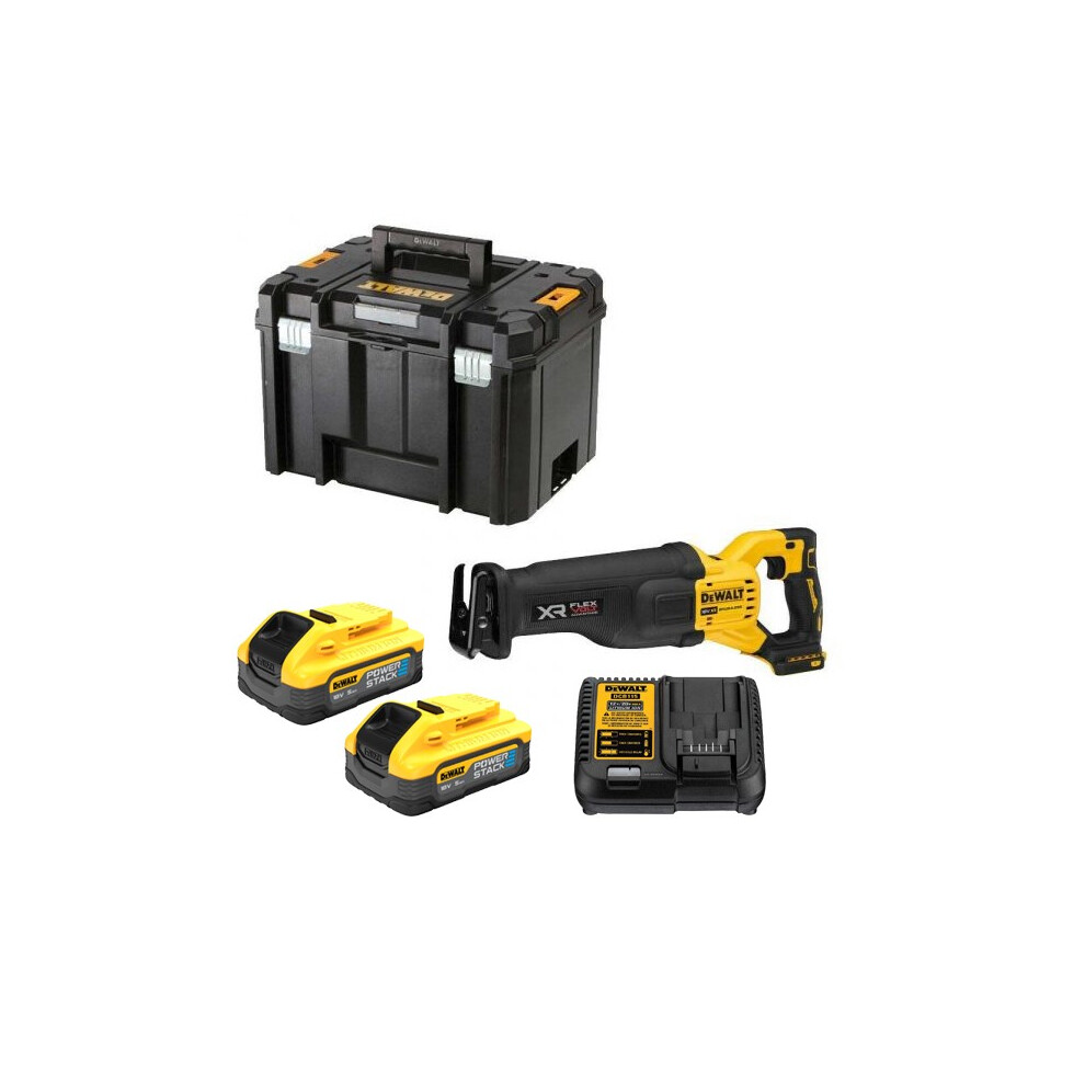 DeWalt DCS386H2T 18v XR FlexVolt Advantage Reciprocating Saw + 2x5AH Powerstack