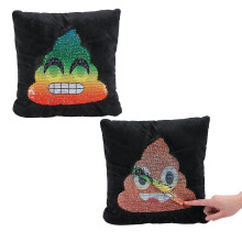 Fun Express 14"" Regenbogen-Flip-Pailletten-geflltes Poop-Emoji-Kissen