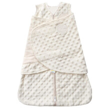 TOG 3.0 Halo Schlafsack Pucksack, 3-fach verstellbar, tragbare Decke, Velboa-Plsch, Punkte, Creme, Neugeborene 03 Monate