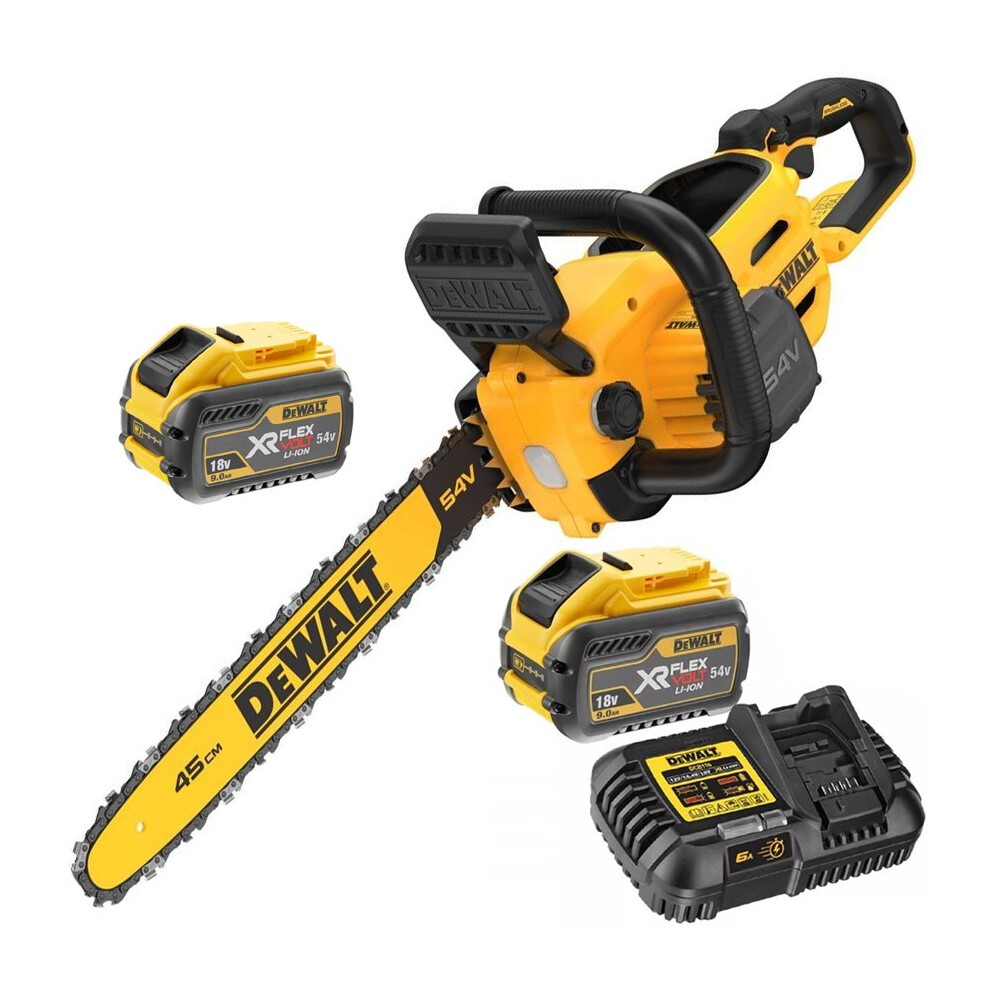 Dewalt DCMCS574X2 FlexVolt Cordless Brushless Chainsaw 45cm Bar 54V 2x 9.0Ah