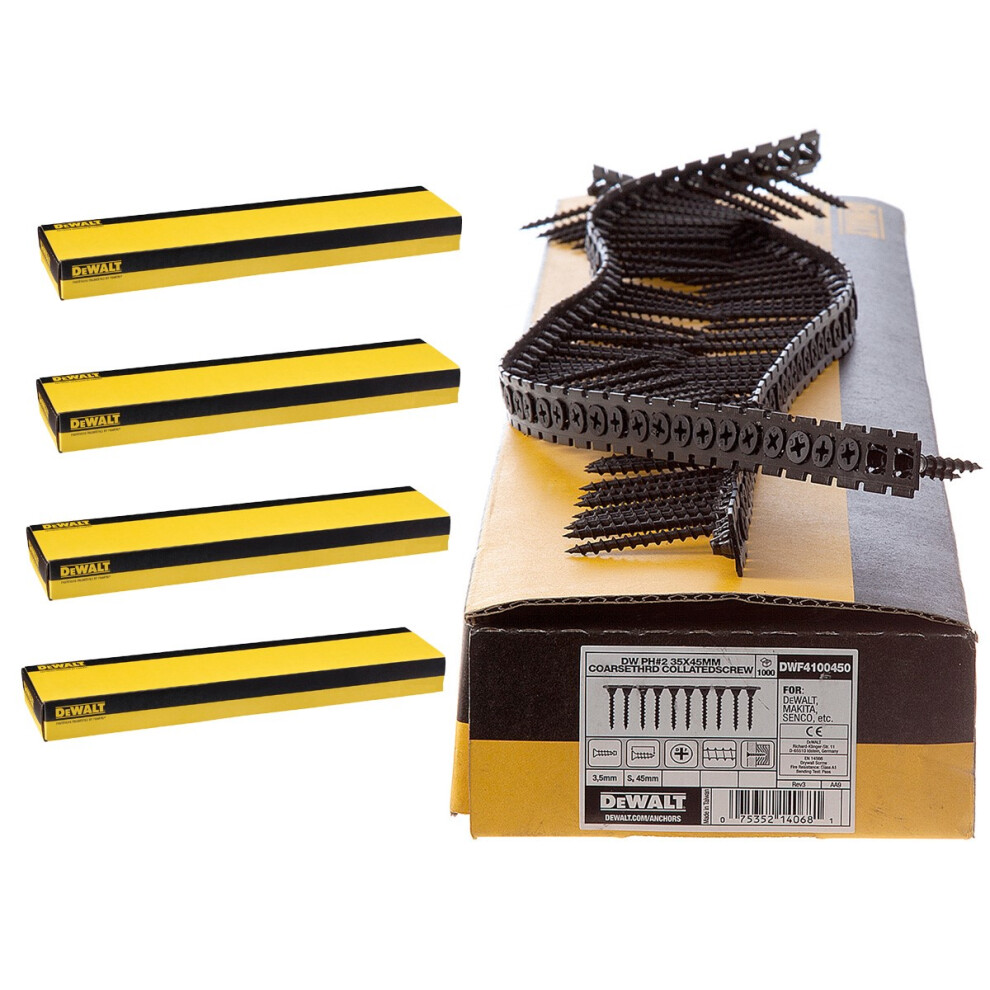 Dewalt 45mm x 3.5mm Fine Thread Collated Screws X 5000 Fits DCF620 Makita Fein