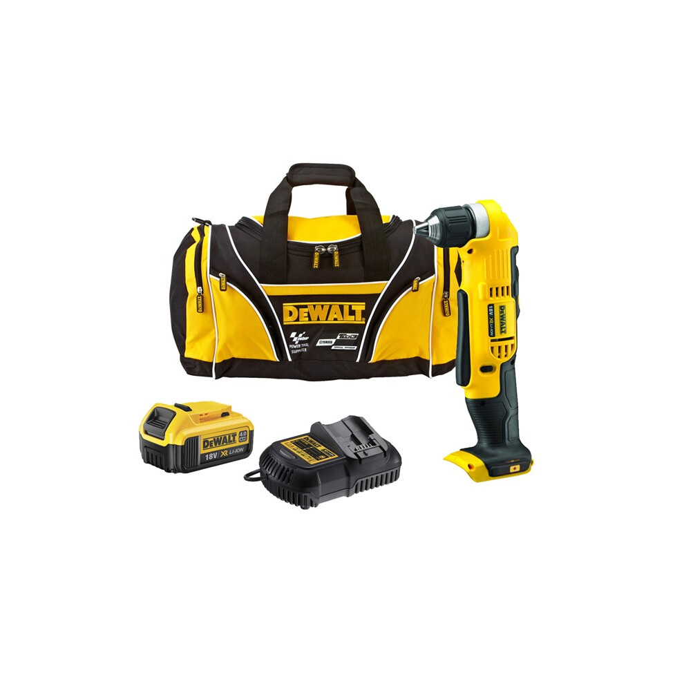 Dewalt 18v DCD740M1 Right Angle Drill XR 2 Speed + 1 x 4.0ah Batt, Charger, Bag