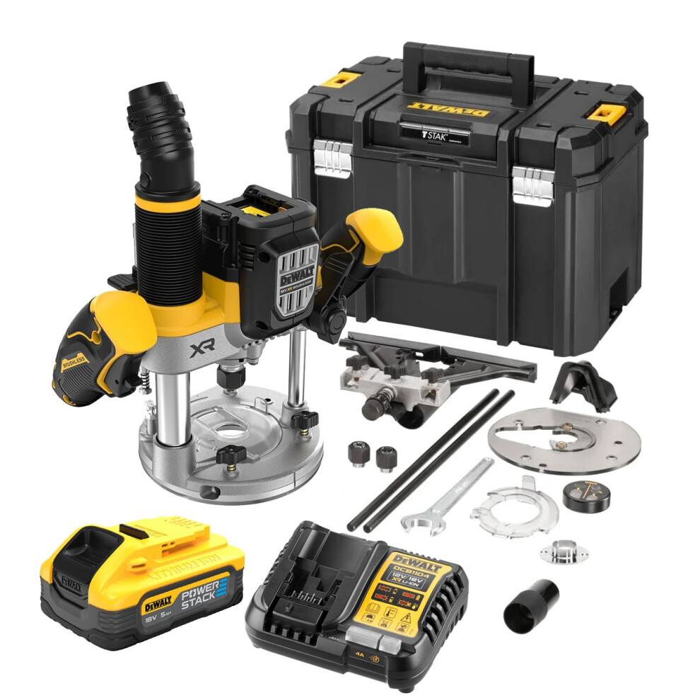 Dewalt DCW620H1 18v XR Plunge 1/2" 12mm Router Brushless + 1x 5Ah Powerstack