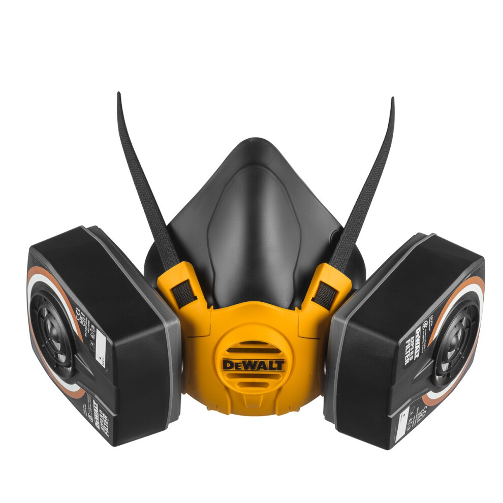 Dewalt Large Half Mask Respirator Face Mask With A2p3 Filters Easy Breathing