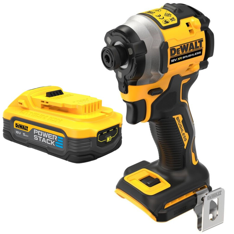 Dewalt DCF850N 18v XR Brushless Compact Impact Driver + 5ah POWERSTACK Battery