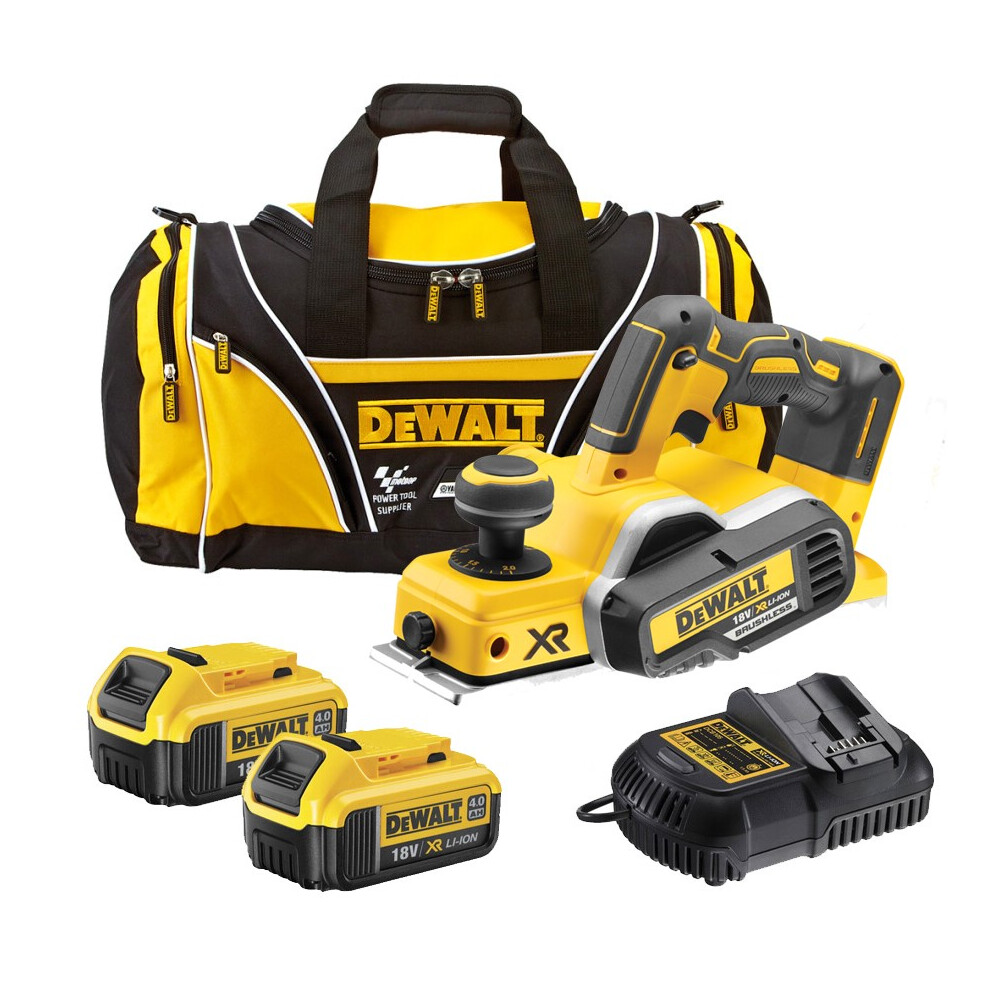 Dewalt DCP580 M2 18v XR Cordless Brushless Planer + 2 x 4.0ah Batt, Charger + Bag