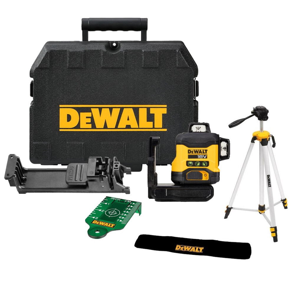DeWalt DCLE34031N 18V XR Compact Green Laser 3 x 360 Degree Bare Tool + Tripod