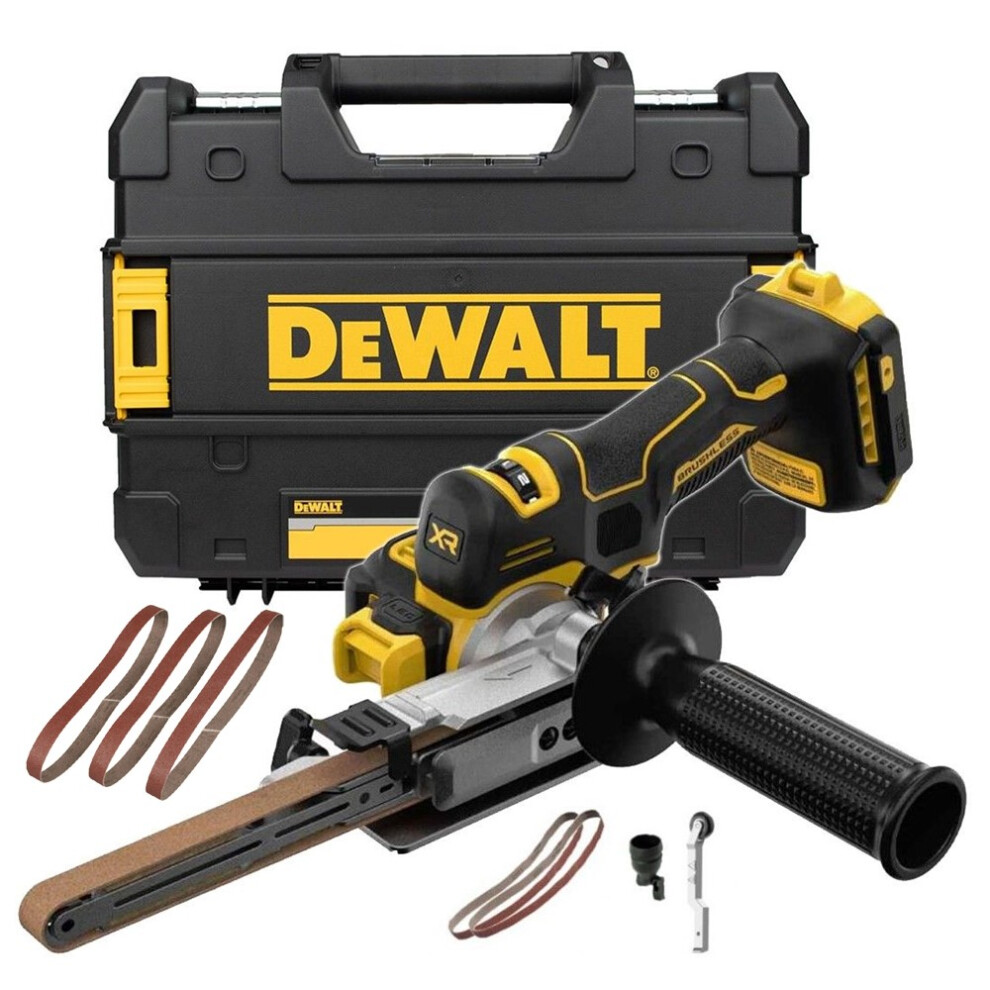 Dewalt DCM200NT 18v XR Cordless Brushless Powerfile Bandsaw + Tstak Bare + Belts