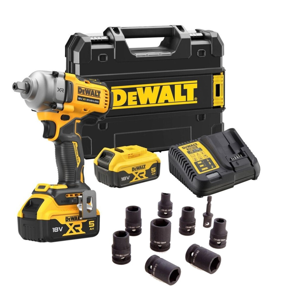 Dewalt 18v XR DCF892P2T Brushless 1/2 High Torque Wrench Detent - 2x 5ah Kit