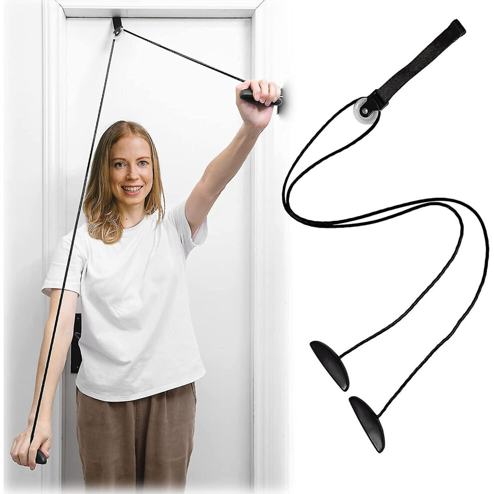 (Black) Shoulder Therapy Exercise Pulley System, Slim Shoulder Pulley For Shoulder Physical Therapy, Alleviate Shoulder Pain Black