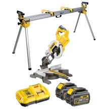 Dewalt DCS777T2 XR 54v Flexvolt Cordless 216mm Mitre Saw 2 x 6.0ah Batts + Stand
