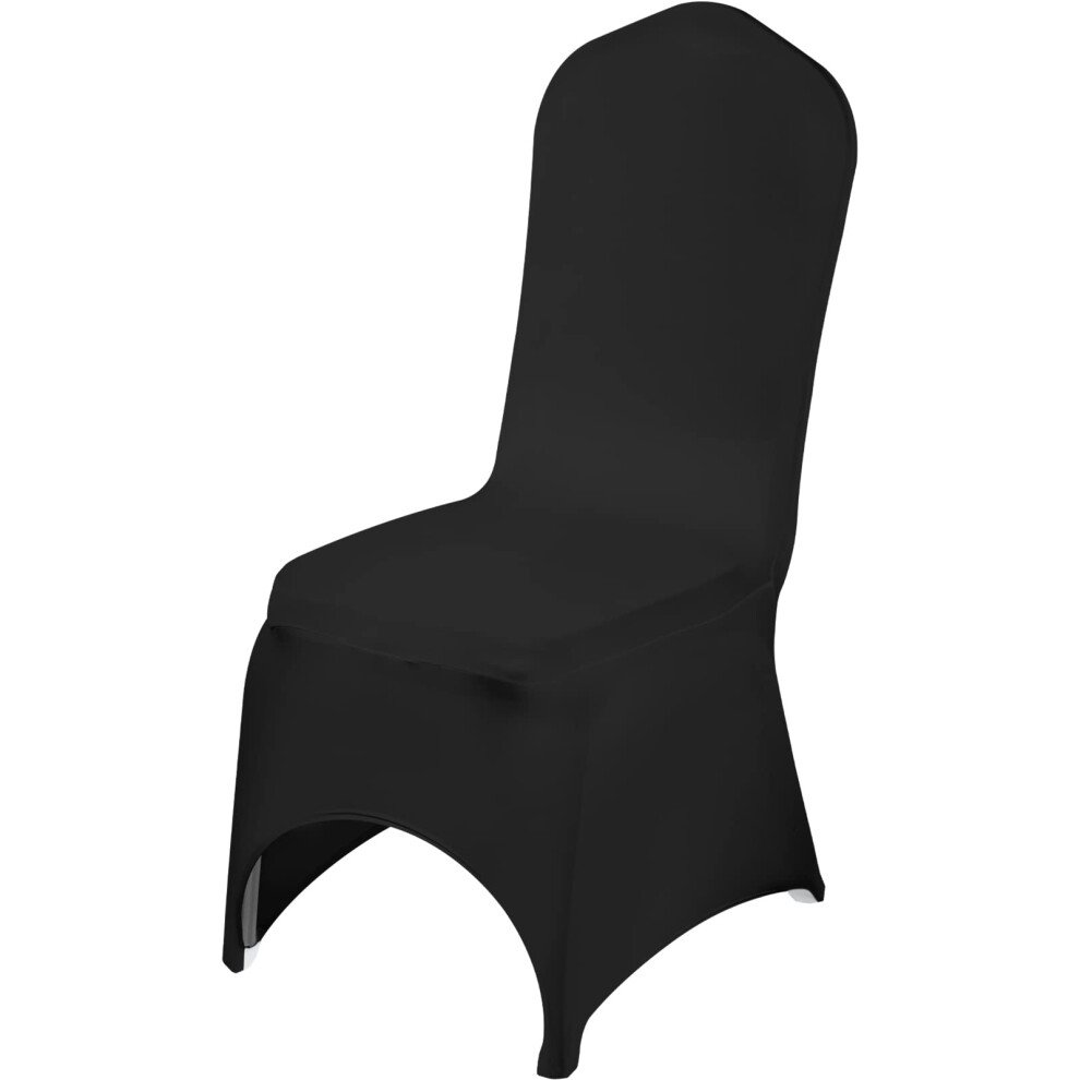 VEVOR Lot de 50 housses de chaise noires en polyester et    lasthanne extensibles pour mariage, salle     manger, banquet, avec dossier arqu