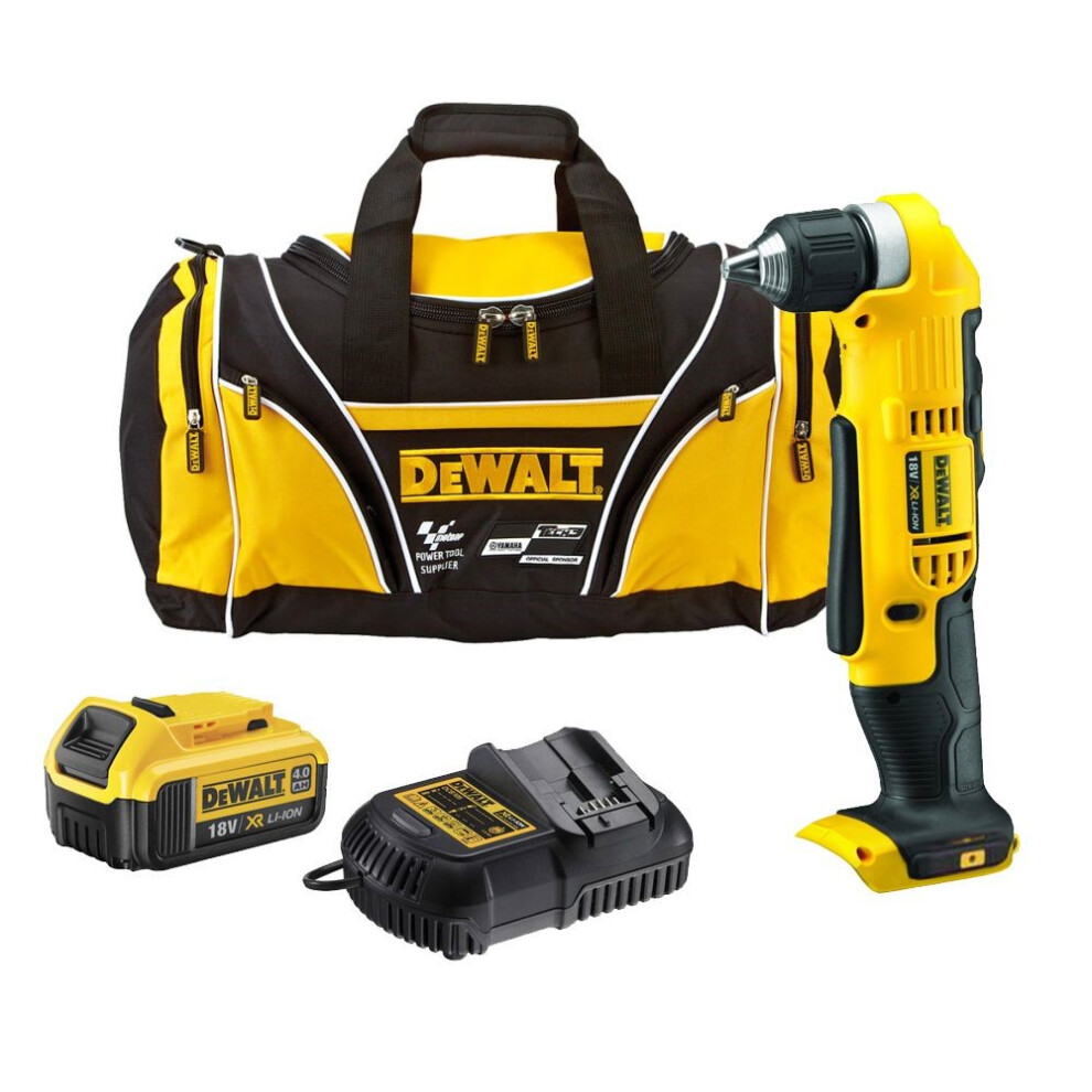 Dewalt 18v DCD740M2 Right Angle Drill XR 2 Speed + 2 x 4.0ah Batts, Charger, Bag