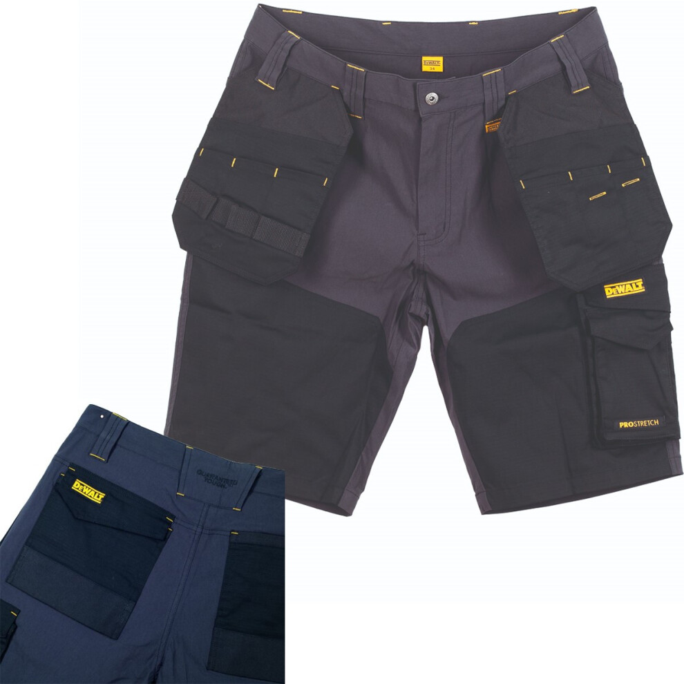 Dewalt Hamden Work Shorts Stretch Comfort Fit Cargo Shorts Holster Pockets W30 Grey