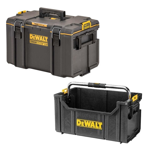 DeWalt Dewalt Toughsystem 2.0 DS280 Tote Tool Box + DS400 Stackable Organiser Toolbox 1