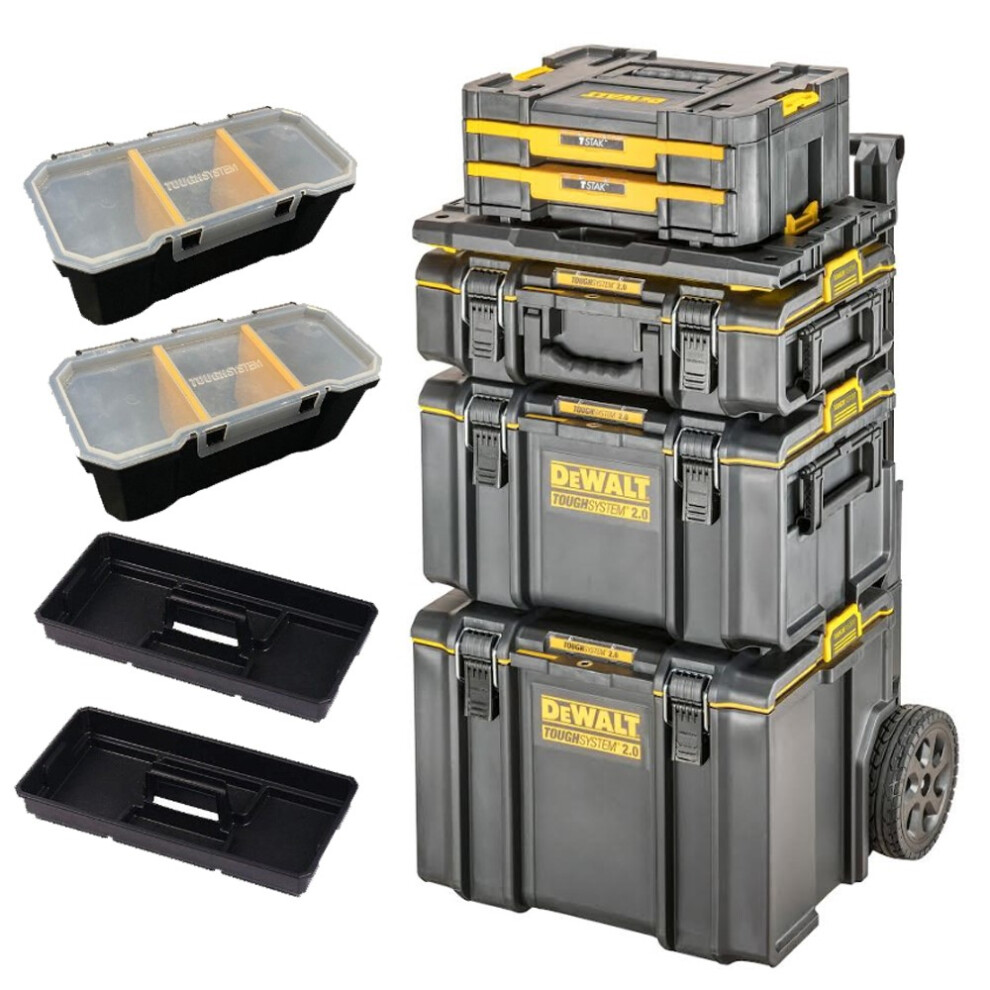 Dewalt Toughsystem 2 Mobile Tool Storage Box Trolley + Tstak Drawer + Adaptor