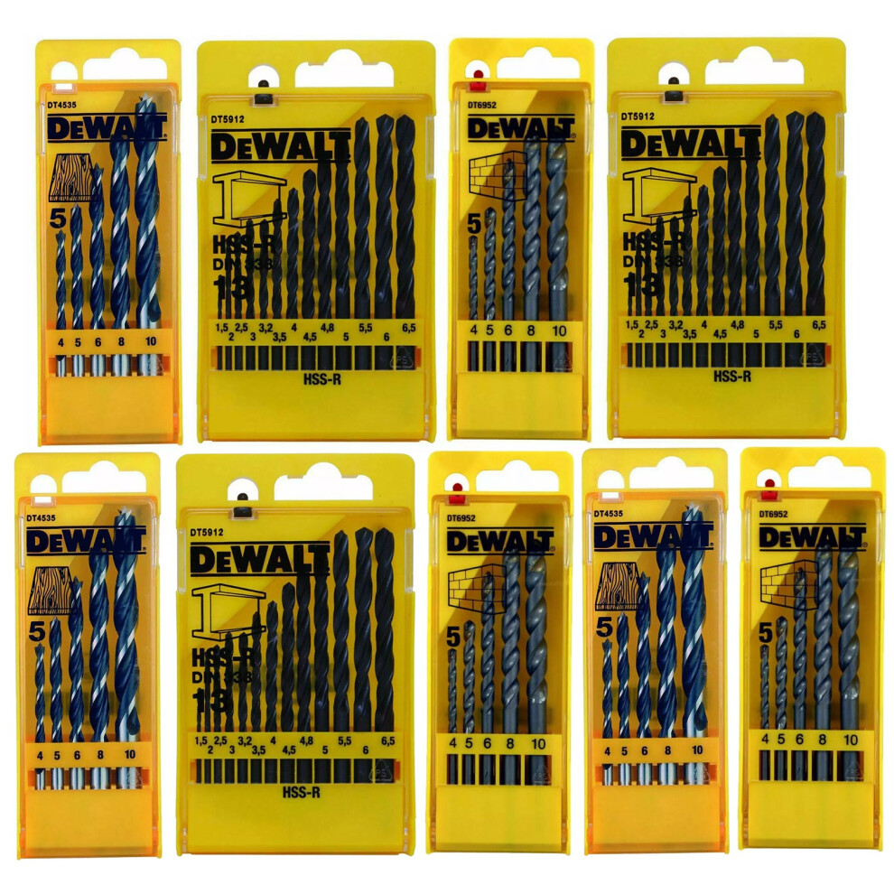 Dewalt DT71582 69 Piece Combination Drill Bits Set Masonry Wood Metal Straight
