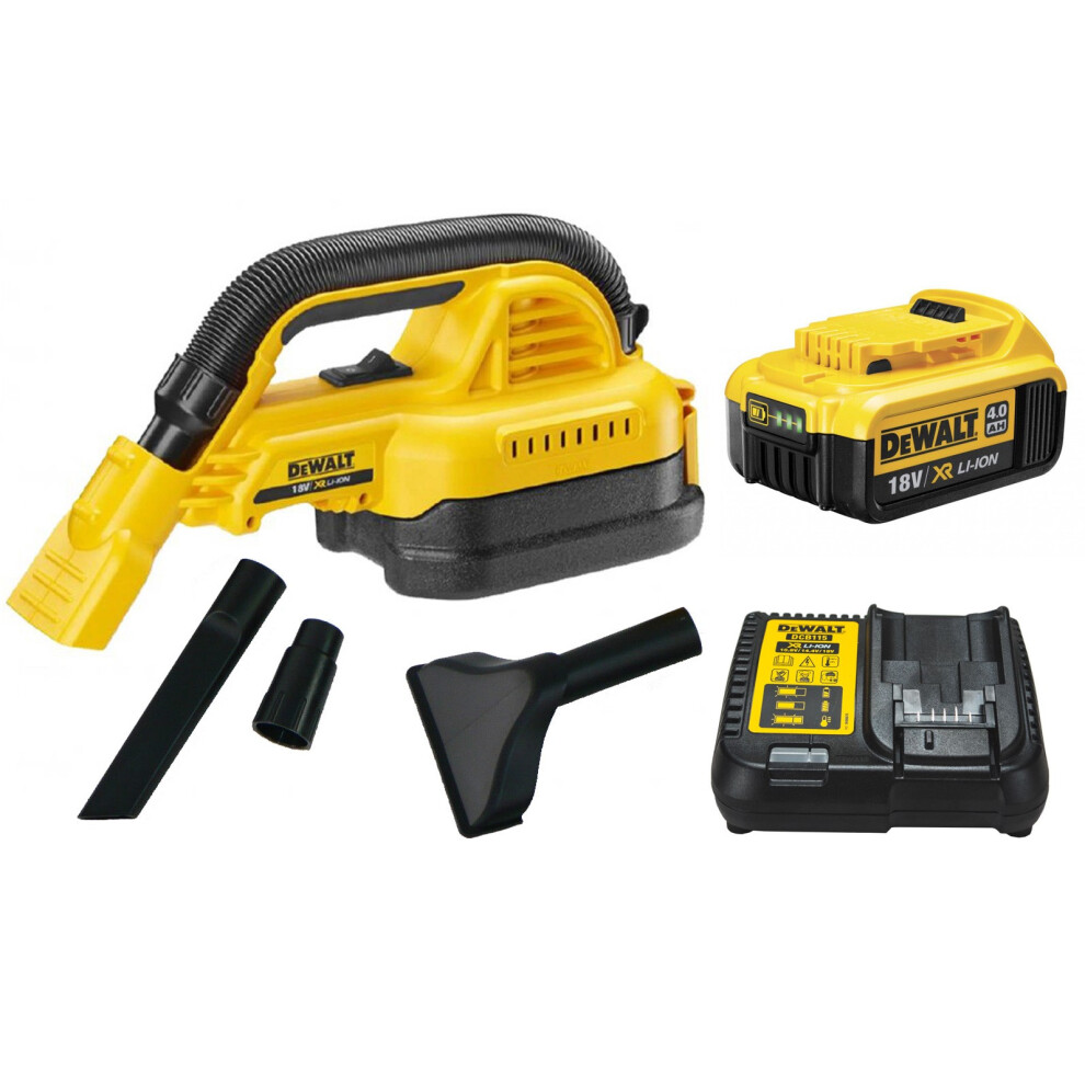DeWalt DCV517N XR Handheld 18v Wet Dry Cordless Vacuum + 4.0ah Battery, Charger