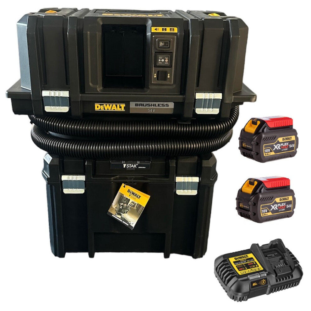 Dewalt Cordless XR FLexvolt M-Class Wet Dry Vacuum Deep Tool TStak 2 x 6ah Kit