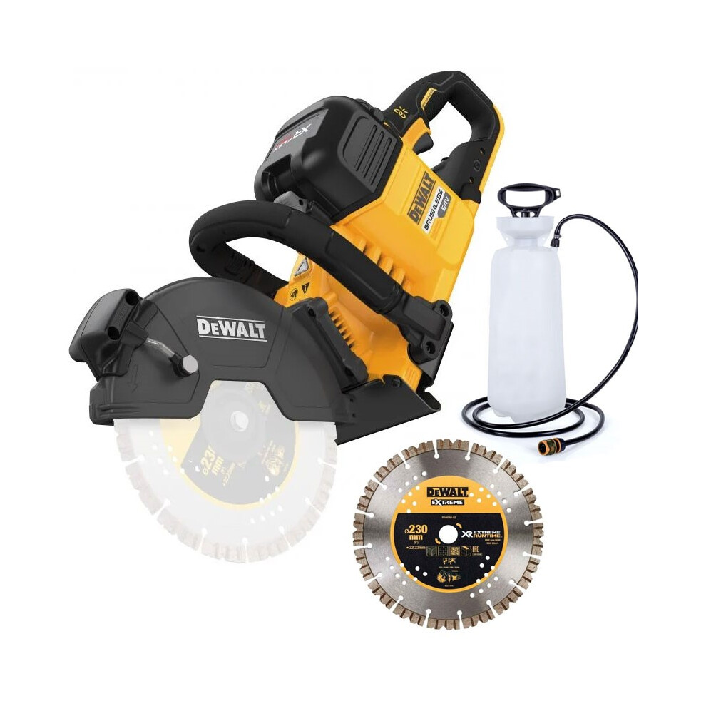 Dewalt DCS691N XR FlexVolt 230mm Cut Off Saw 54V + DT40260 Extreme Blade +Bottle