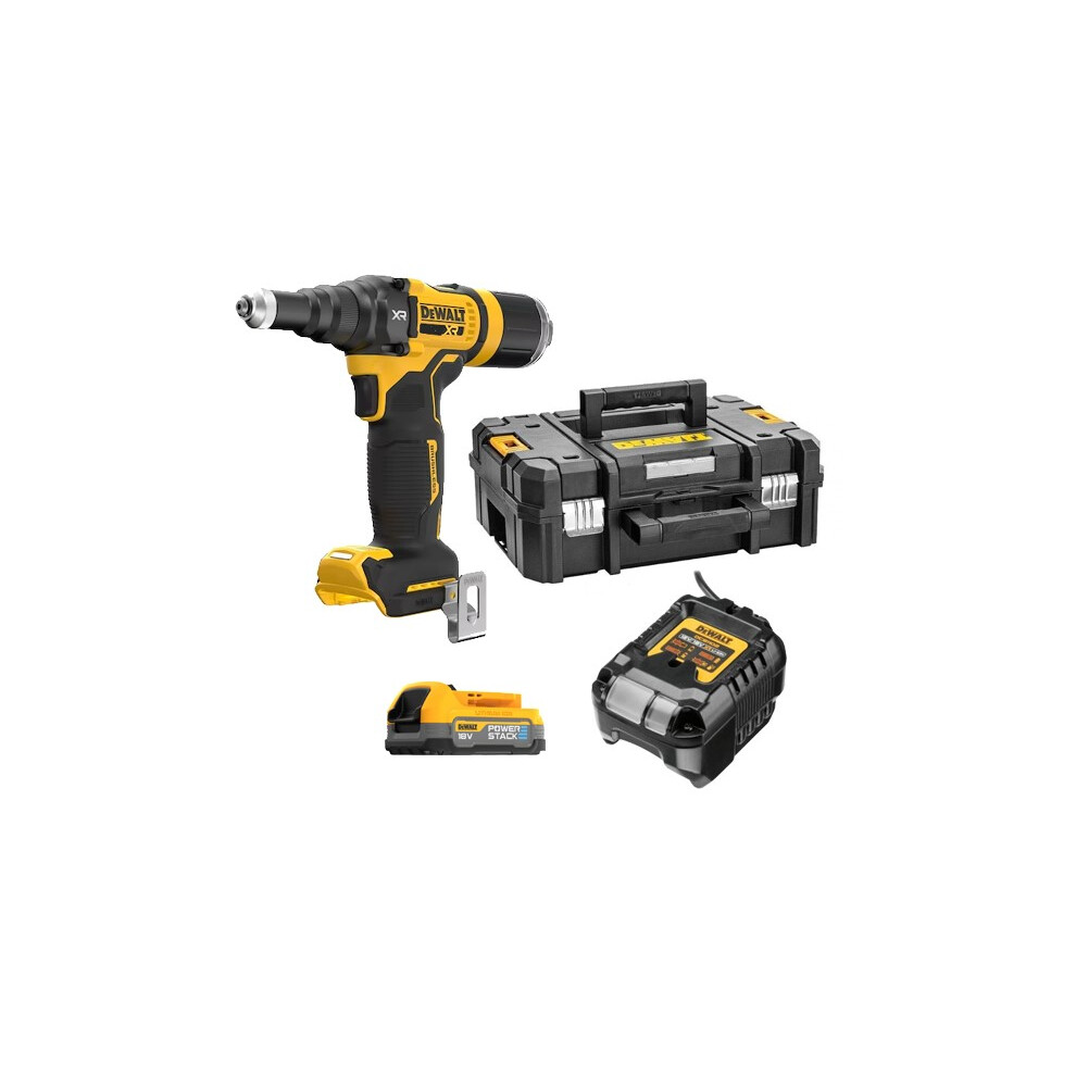 Dewalt DCF414E1T 18v XR 3/16" 4.8mm Brushless Riveter + 1x DCBP034 + Kit