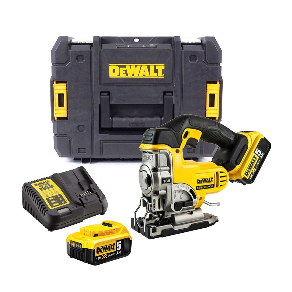 DeWalt DCS331P2 18v XR Cordless Jigsaw + 2 x 5.0ah Battery Charger + Tstak