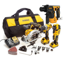 DeWalt 12V XR 4 Piece 12V XR Brushless Kit Rotary Hammer Drill Multi Tool Saw