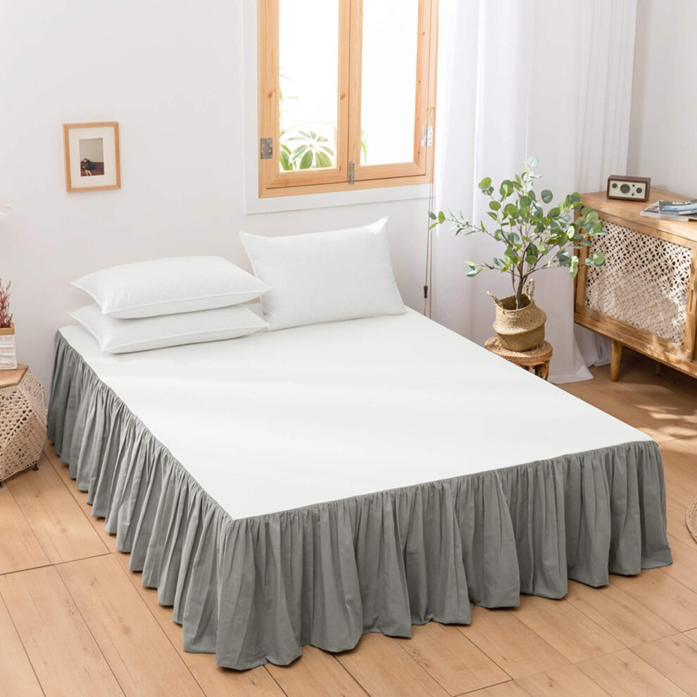 Biselina Bettrock Aus FranzöSischem Leinen Mit Plissierten RüSchen, 35,6 Cm, MaßGeschneidert, NatüRliche Leinen-Baumwollmischung, StaubrüSchen, W-image
