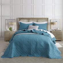 Conjunto de Cobreleito CHIXIN de Tamanho Duplo - Cama Leve - Quilting Ultrassônico - 4 Peças Reversível