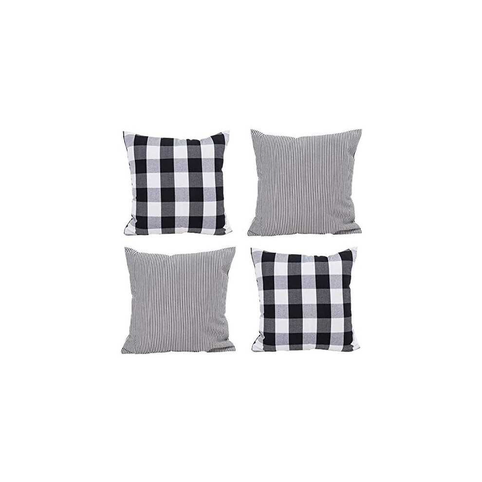 Housses De Coussin Hoplee Farmhouse 16X16 Housse De Coussin Noire Avec Coussin-image