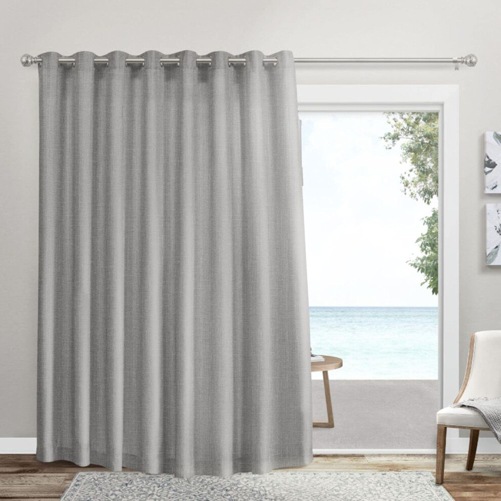 Exclusive Home Curtains Loha Patio Grommet Top Single Curtain Panel  108x96  Dove Grey-image-OPC-PFNQWZM-NEW