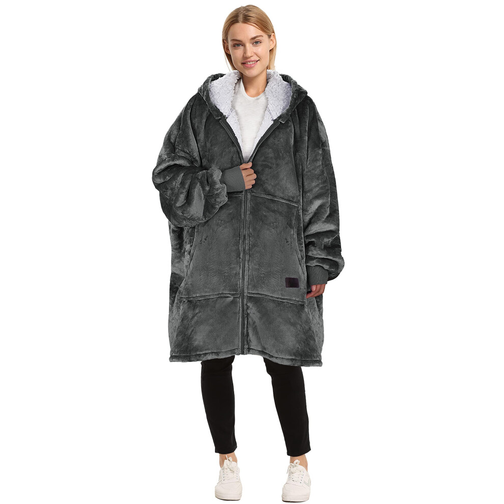 Sweat à capuche zippé Catalonia, veste surdimensionnée en sherpa, manteau pour homme et femme, cadeau confortable pour elle