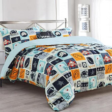 Sapphire Home 8 Τεμαχίων Σετ Κλινοσκεπασμάτων για Αγόρια, Πλήρες Σετ με Σεντόνια