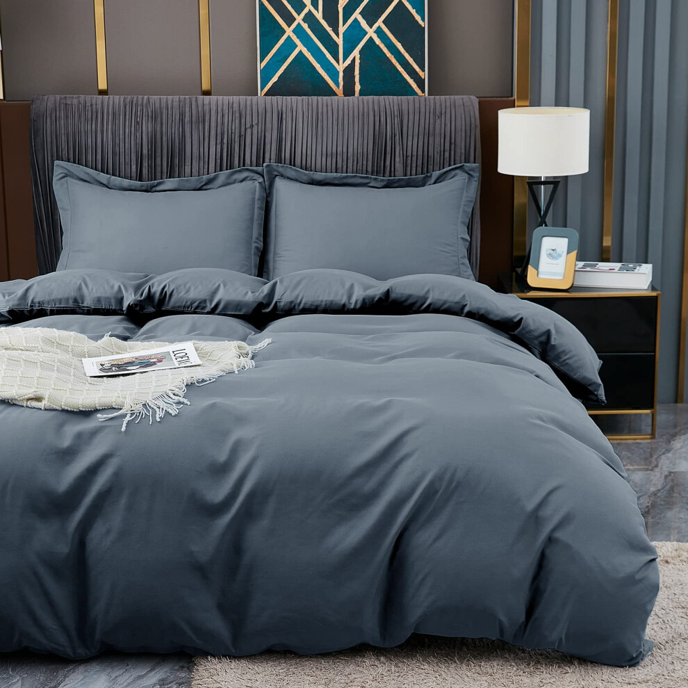 Housses de couette BBANGD California King Parure de lit ultra douce et respirante en microfibre lavée 3 pièces avec fermeture éclair Cl