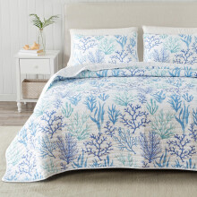 Great Bay Home King Coastal Quilt Senges?t Sommer Coastal Quilt med Shams Beach 3-delt vendbar All Season Senget?ppe Quilt S?t. Letv?gts nautisk