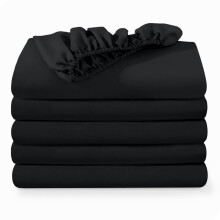 Bare Home 5-Pack Fitted Bottom Lakan Twin - Premium 1800 Ultra-Soft Skrynkbestndig mikrofiber - Djup ficka (Twin Black)