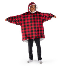 Bare Home Tragbare Decke aus Sherpa-Fleece  bergroer tragbarer Decken-Hoodie  Jugendgre  Warm und gemtlich  Bequemes Sweatshirt mit doppelse