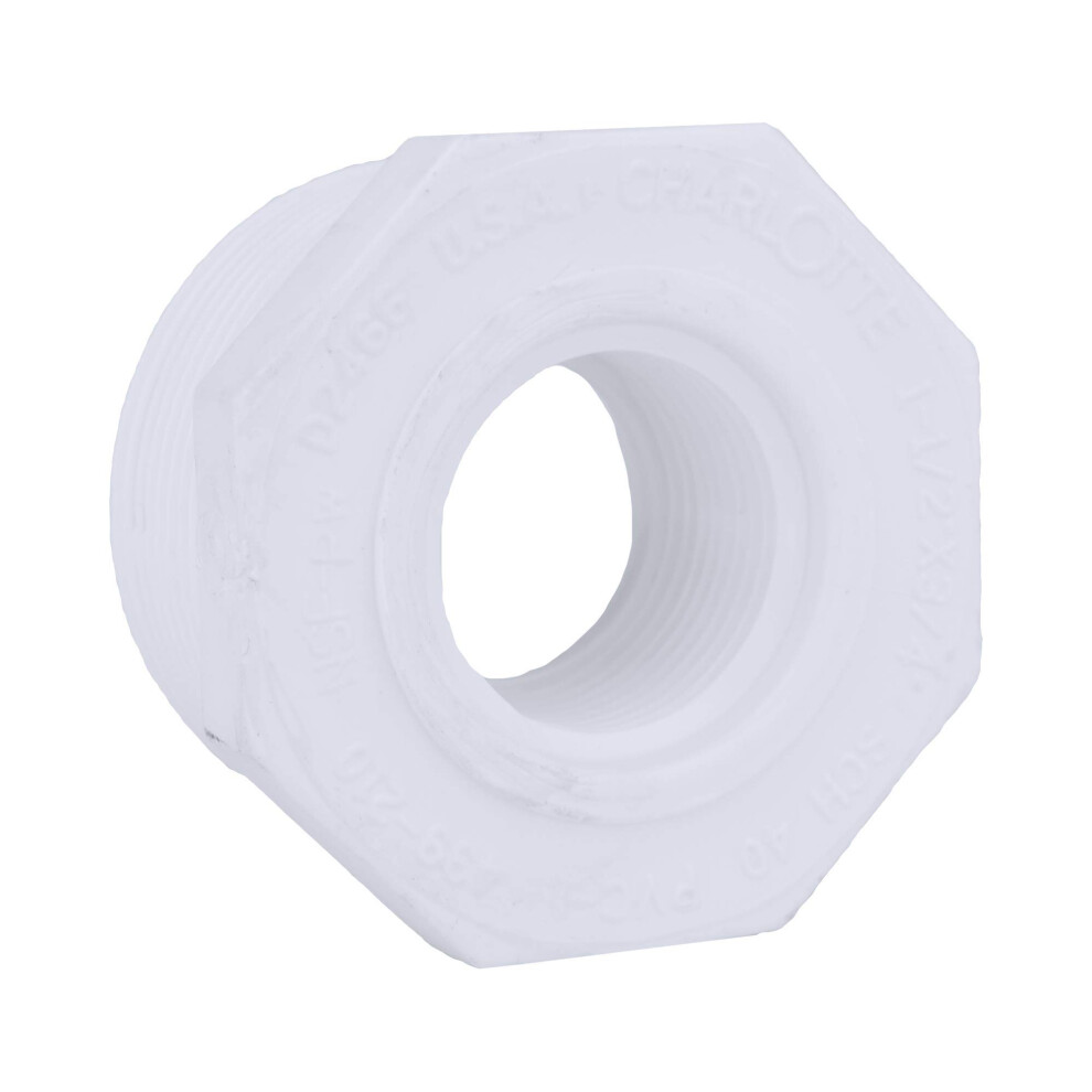 CHARLOTTE PIPE 1 1/2 x 3/4 SCH 40 RED BUSHING MPTXFPT PRESSURE (1 Unit Piece)