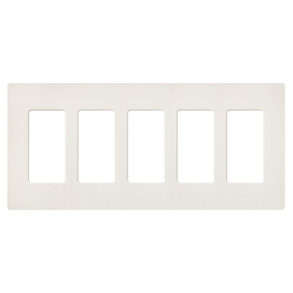 Photos - Other Electrical Equipment Lutron Claro 5 Gang DecoratorRocker Wallplate Satin Biscuit 1Pack SC5BI SC-5-BI 