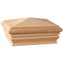 Remate para poste de cedro para cerca piramidal alta Newport de 6 x 6 pulgadas de Deckorators, resistente a la putrefacci   n