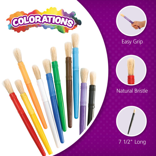 Colorations 10PCB Πλαστικές Παχύρρευστες Πινέλες (Συσκευασία 10 τεμ.) 1