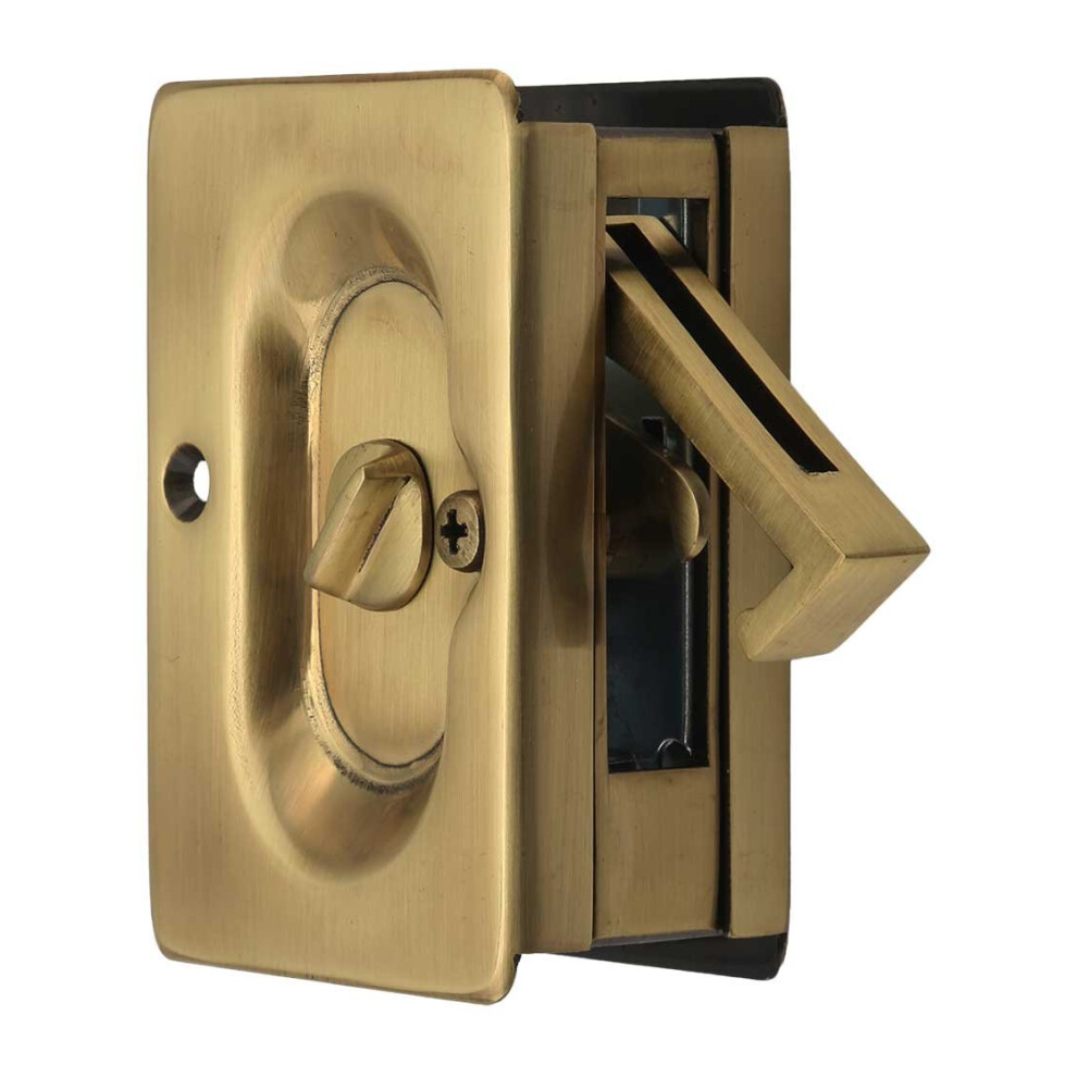 Emtek Pocket Door Privacy Lock Set Antique Brass 738505040077