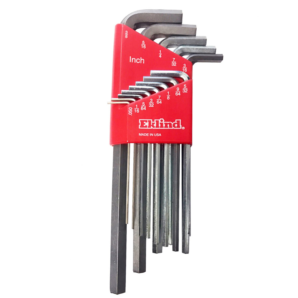 Eklind 11213 Bright-Hex-L Key Allen Wrench - 13Pc Set Sae Inch Sizes .050-3/8 Long Series 037516112132