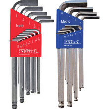 Eklind Tool 13322 Bright-Ball-Hex L-key Allen Wrench Combo- polegadas / mm (2 conjuntos 22pc)